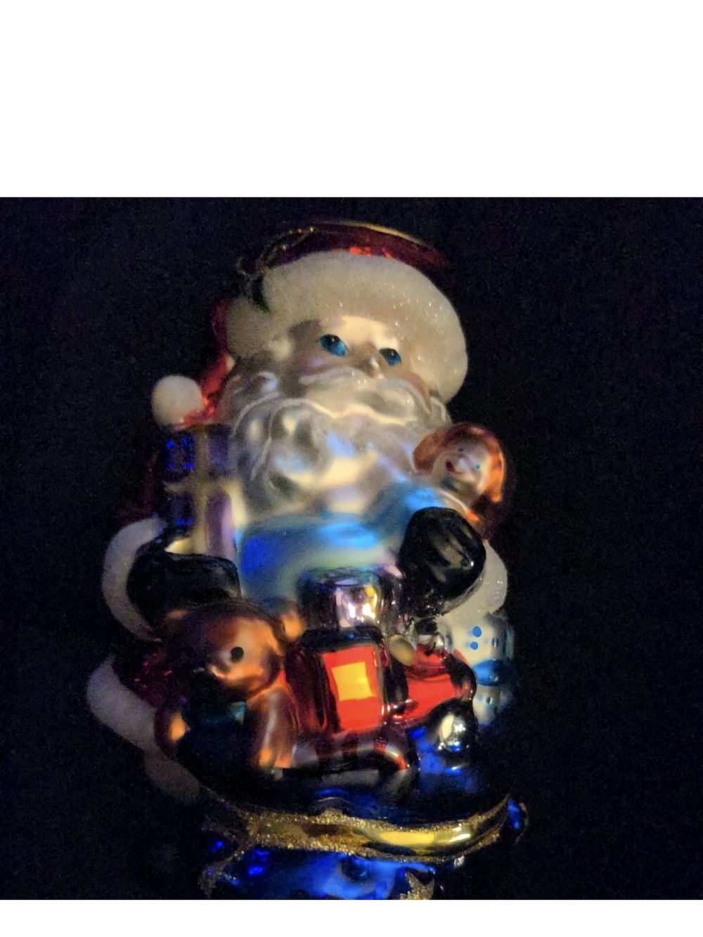 Santa Claus Candle Holder Tea Light Christmas presents Mercury Glass Glitter